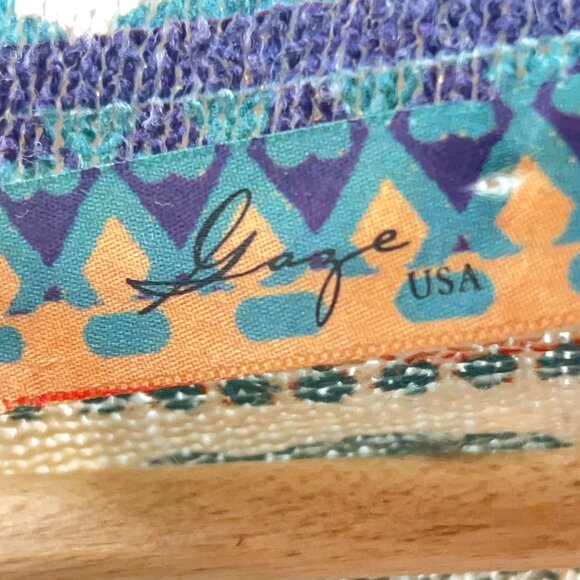 Gage Women's Multicolor Elephant Print Short Sleeve Tee Top S - Boho Chic - Picture 6 of 8